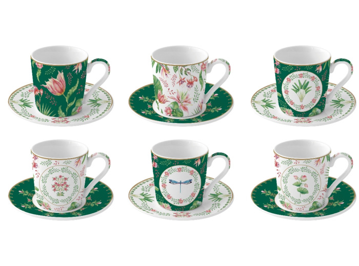 BOTANIC CHIC Coffret 6 pt à café 10cl