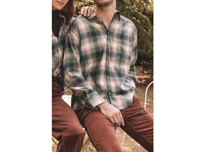 Chemise à carreaux unisexe en coton NOMADE