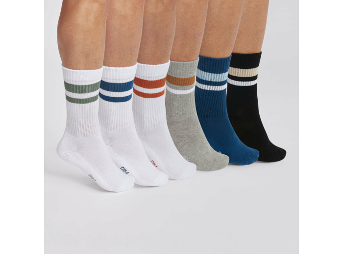 Lot de 6 paires de chaussettes homme en coton Multicolore EcoDim Sport