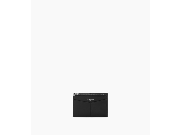 Portefeuille zippé Charlotte en cuir lisse