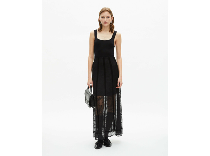 Robe longue a bretelles black