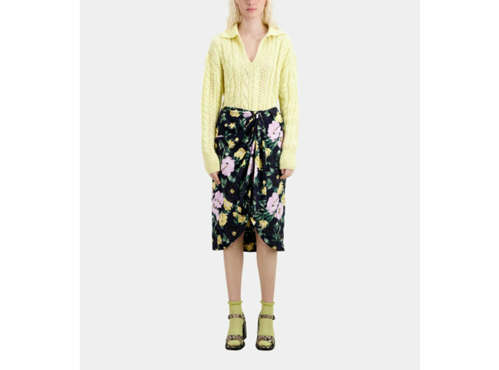 Jupe Midi Nouee light pink / dark navy