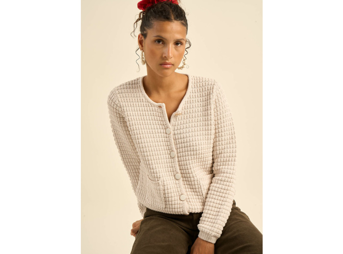 Gilet détails boutons bijoux