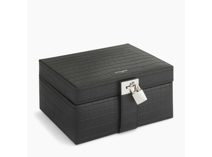 Petite boite à bijoux en cuir