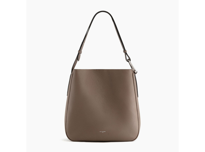 Grand sac hobo Madeleine en cuir grainé
