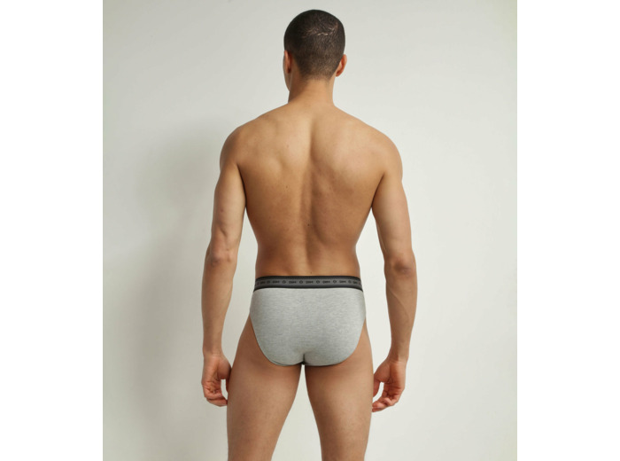 Lot de 2 slips homme en coton bio Noir Gris Perle Dim Good