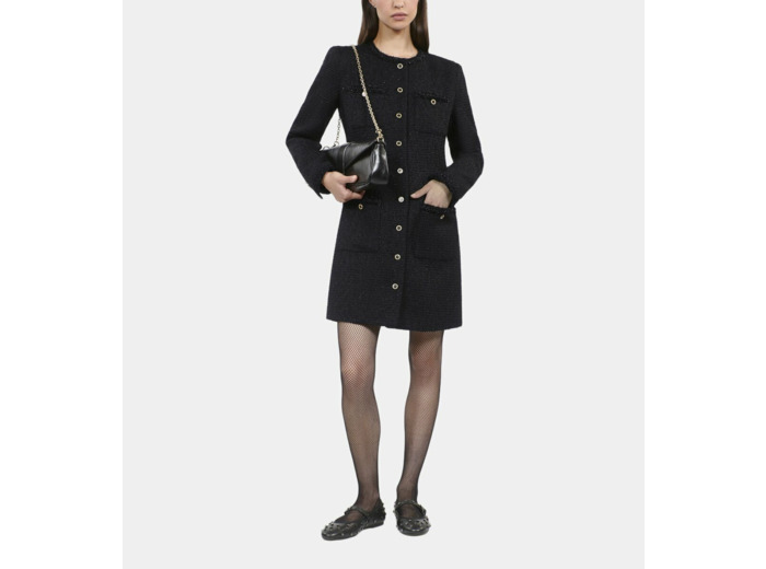 Robe Courte En Tweed Noir black