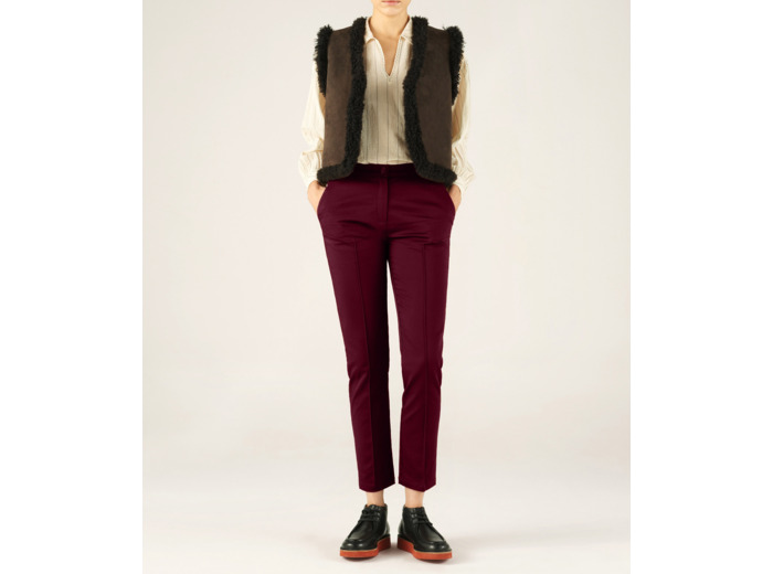 Pantalon droit bordeaux