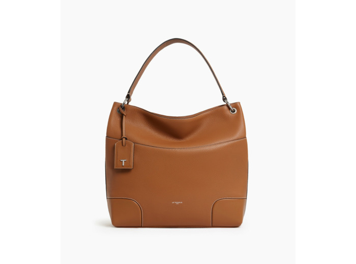 Grand sac hobo Romy en cuir grainé et lisse