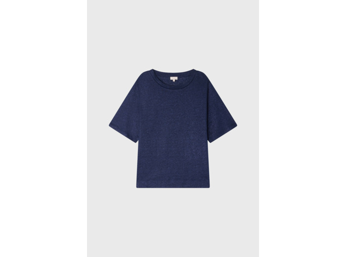 T-shirt manches courtes en lin brillant - AMINA
