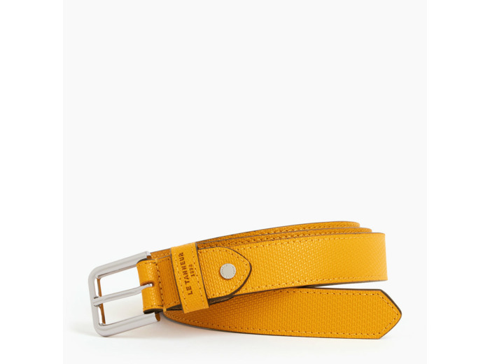 Ceinture femme avec boucle carrée en cuir signature T