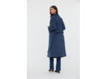 Manteau trench long en lainage avec doublure imprimée