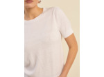 Pull à manches courtes avec épaules plissées