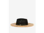 Chapeau en raphia black - cream