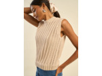 Pull sans manches à col rond