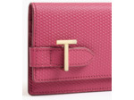 Porte cartes à rabat Emilie en cuir signature T