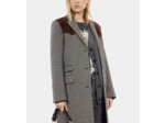 Manteau Long Pied De Poule Noir Et Blanc black white