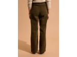 Pantalon large en velours de coton 700 raies taille haute