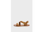 Sandales plates en cuir velours - NINON