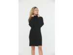 Robe pull col roulé en grosse maille