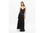 Robe longue à bretelles en dentelle noire black