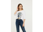 Tee shirt manches tombantes 3/4 avec graph poitrine