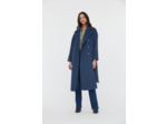 Manteau trench long en lainage avec doublure imprimée