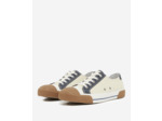 Sneakers Basses En Toile Avec Empiecements En Cuir ecru