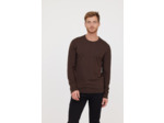 Pull basique col rond avec laine recyclée et print poitrine