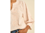 Blouse à manches 3/4 et détails brodés