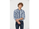 Chemise à carreaux effet délavé