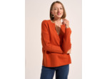 Pull ample en laine à col V et manches mi-longues