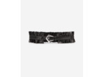 Ceinture en cuir large avec fronces black