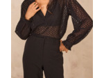 Blouse col V brodée en coton DANIELA