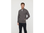 Sweat zippé basique en coton bio gratté et print poitrine