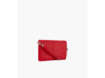 Pochette zippée avec bandoulière amovible Charlotte en cuir lisse