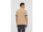 Polo piqué, col mao, manches courtes avec détails contrastés, broderie Lee Cooper poitrine