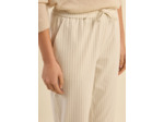 Pantalon droit fluide à taille élastique et rayures