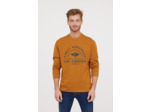 T-shirt manches longues en coton épais avec graph poitrine et rib poignet