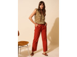 Pantalon jambe large et taille haute
