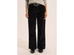 Pantalon large en velours de coton taille haute