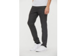 Chino slim, taille medium bas, matière micro carreaux