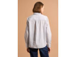 Chemise cintrée en coton à rayures ciel et fil lurex