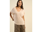 Pull sans manches col V 100% lin