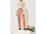 Pantalon droit aspect lavé tomate sechee