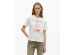 T-Shirt Manches Courtes Avec Print Devant ecru