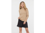 Pull col roulé basique en coton bio et laine recyclée