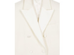 Veste smoking double boutonnage revers satin ecru