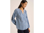 Blouse à carreaux brodée