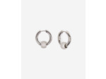Boucles d'oreilles créole argentée et strass silver